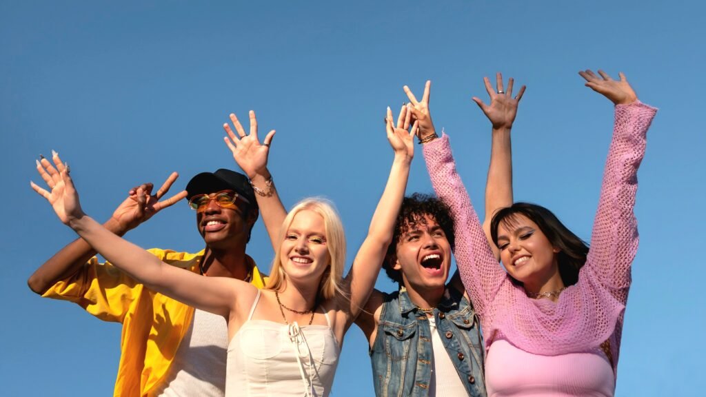 so motivated 2026 best year ever - the picture shows a happy group of friends who are so motivated.