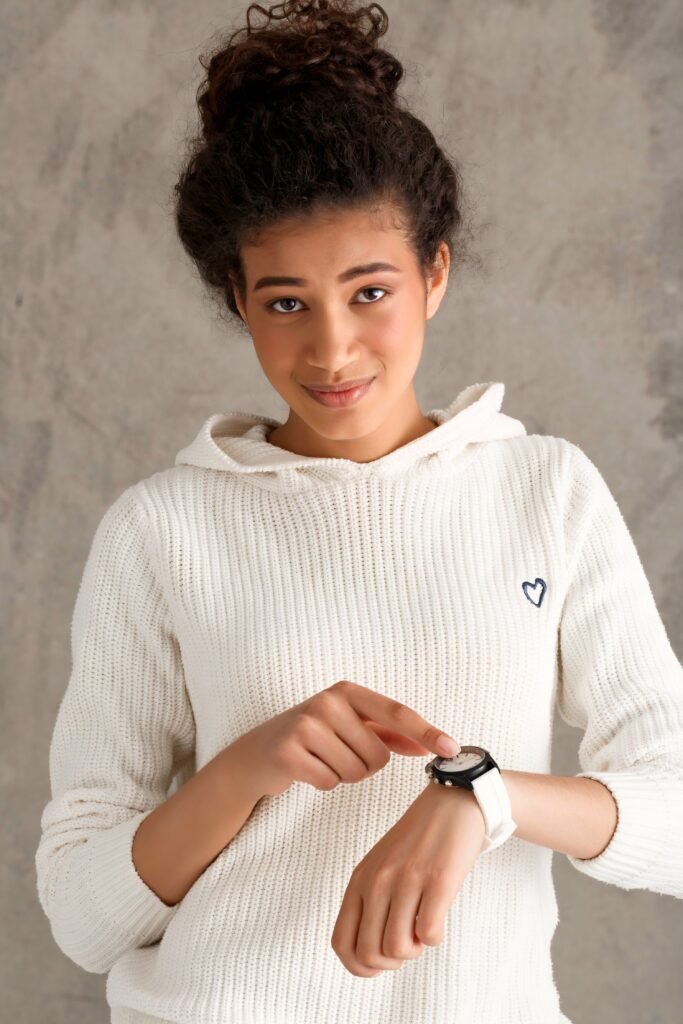 Woman Pointing To Her Watch is a reminder for us to capitalise on the moment.