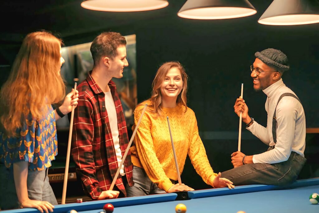 Some Friends Are Gathered Around Pool Table, signifying the importance of being specific.